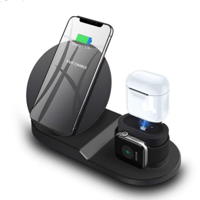 Wireless Charger Stand for iPhone AirPods Apple Watch, Charge Dock Station Charger for Apple Watch Series 4/3/2/1 iPhone X 8 XS