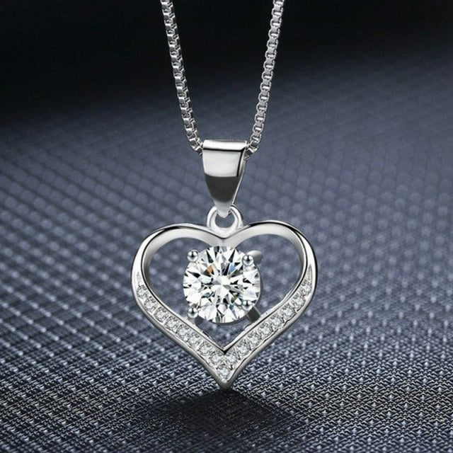 Gold Color Double Layer Heart Necklace Shining Bling AAA Zircon Women Clavicle Chain Elegant Charm Wedding Pendant Jewelry Gift