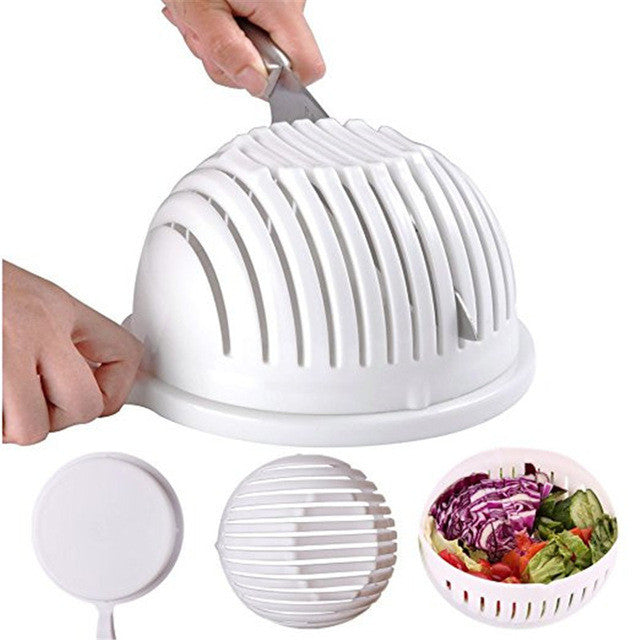 Salad Cutter Bowl 60 Seconds Easy Salad Maker Fruit Vegetable Kitchen Tools Chopper Cutter Quick Kitchen Accessories