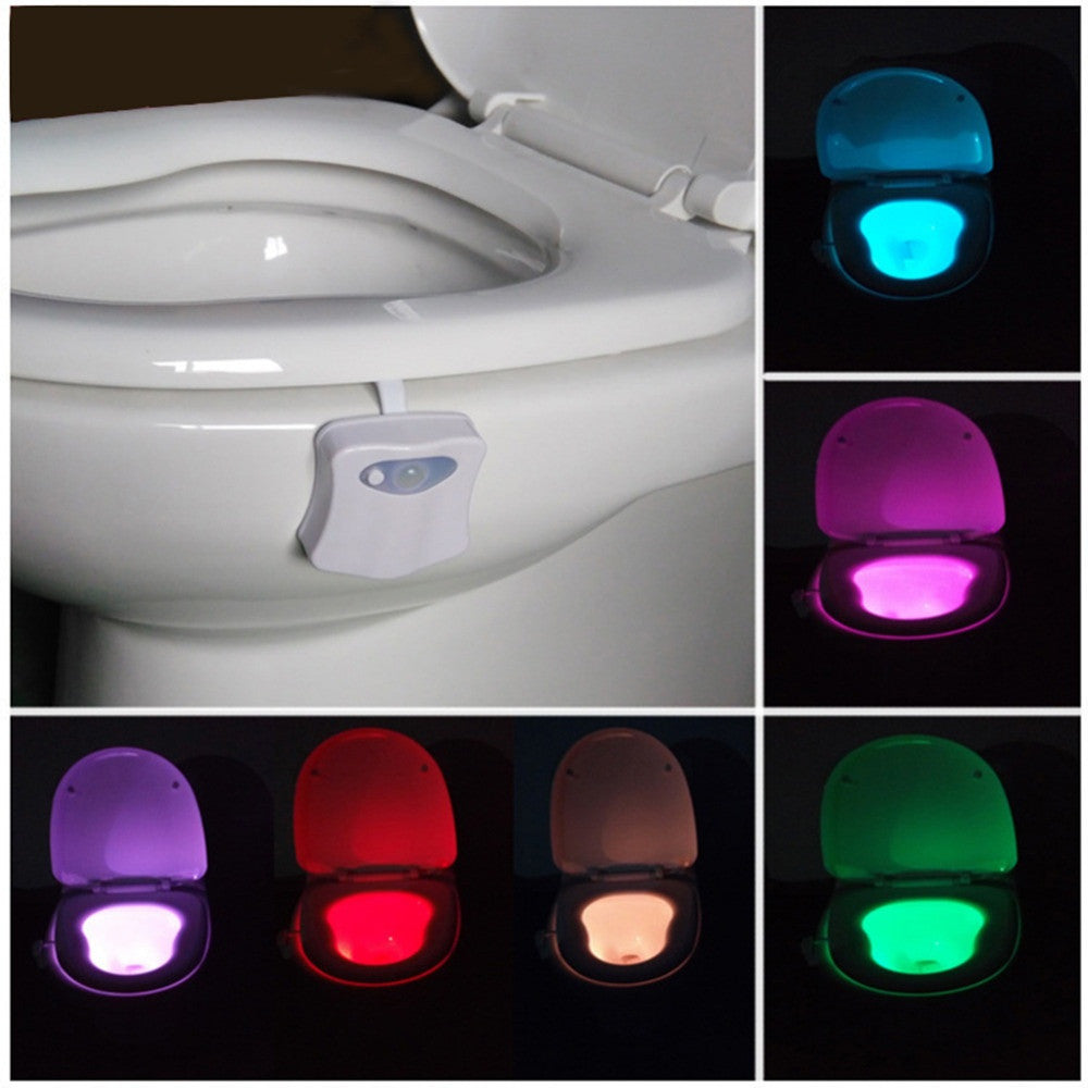 Motion Activated Toilet Night Light 8 Color Changing Led Toilet Seat Light