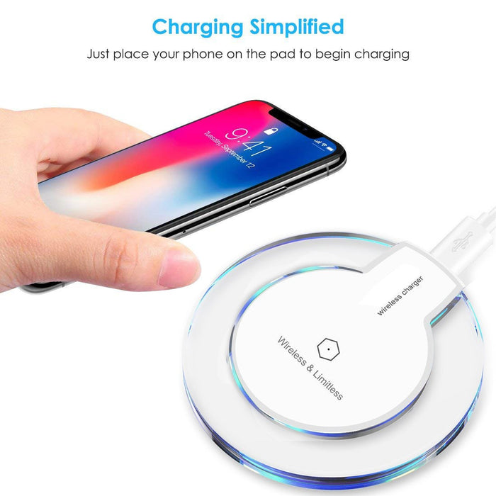 Ultra-thin Clear Mini Qi Wireless Charger Charging Pad For Iphone XS/XS Max/XR